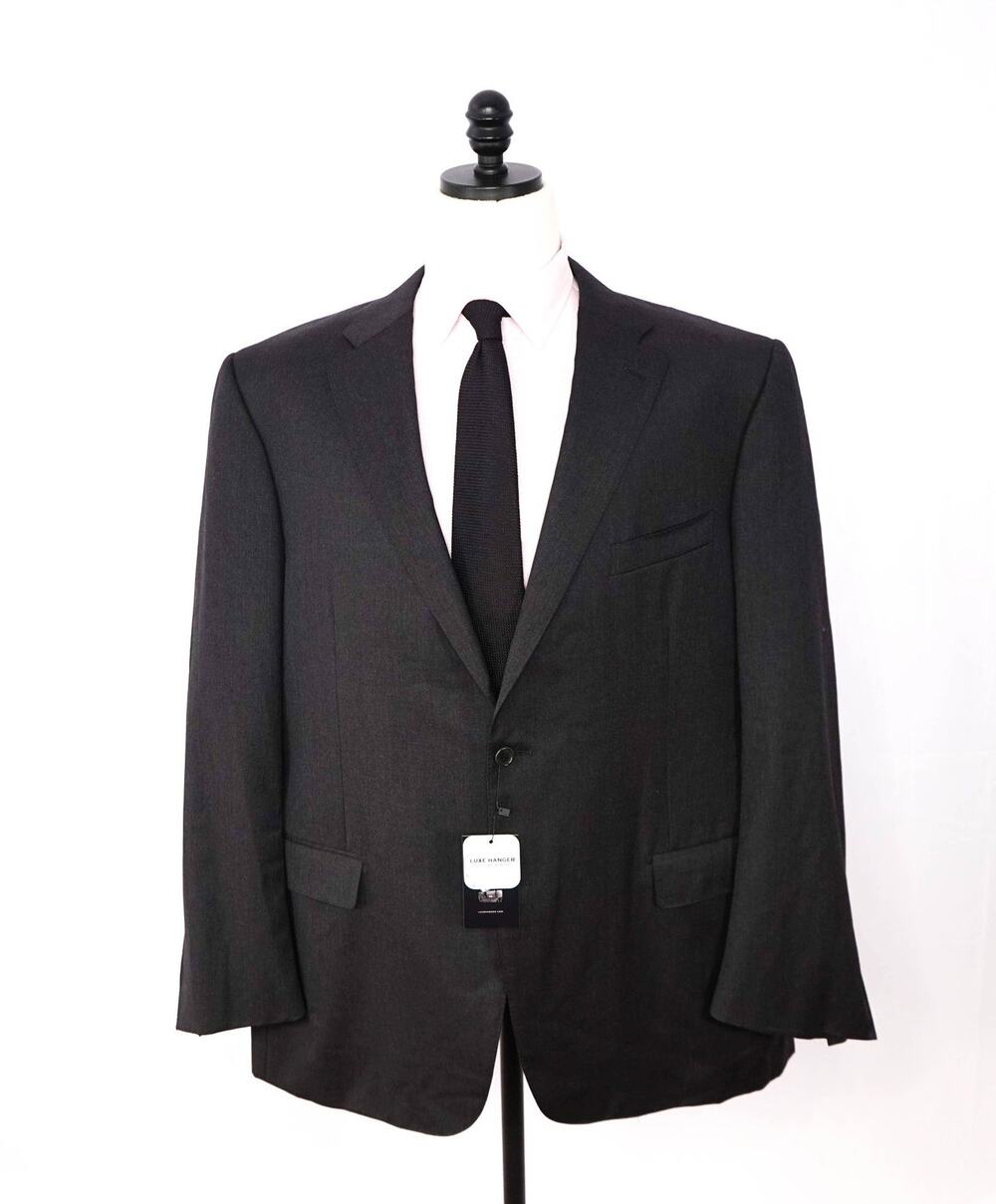 $1,895 CANALI - Solid Gray Wool Blazer - 52L US
